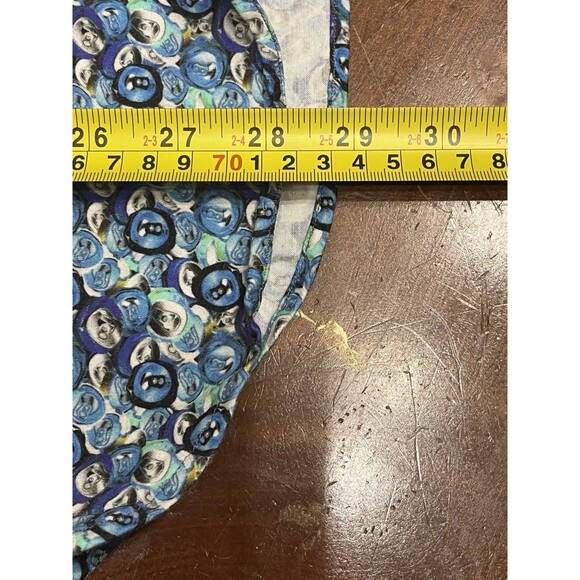 Visconti Black Shirt Mens Medium Blue Geometric Short Sleeve Button Up Party - Picture 12 of 13